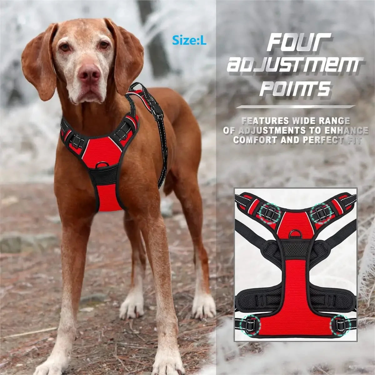 Arnés para Perros - Reflectante, Resistente y Sin Jalar del Cuello