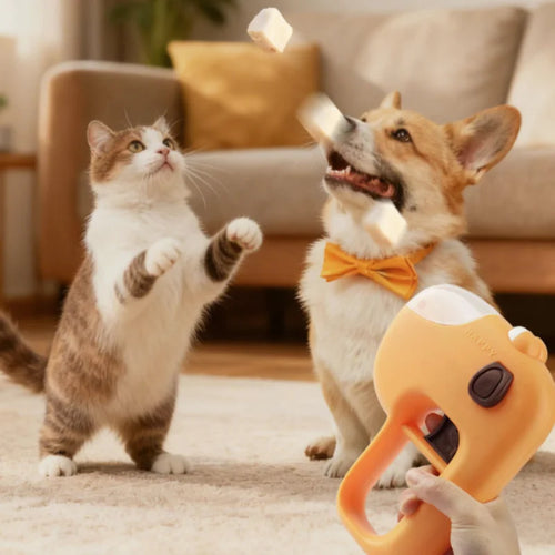 Automatic Pet Treat Launcher Dispenser for Dogs And Cats Snack Feeder Training Reward Toy Encourages Healthy Activity