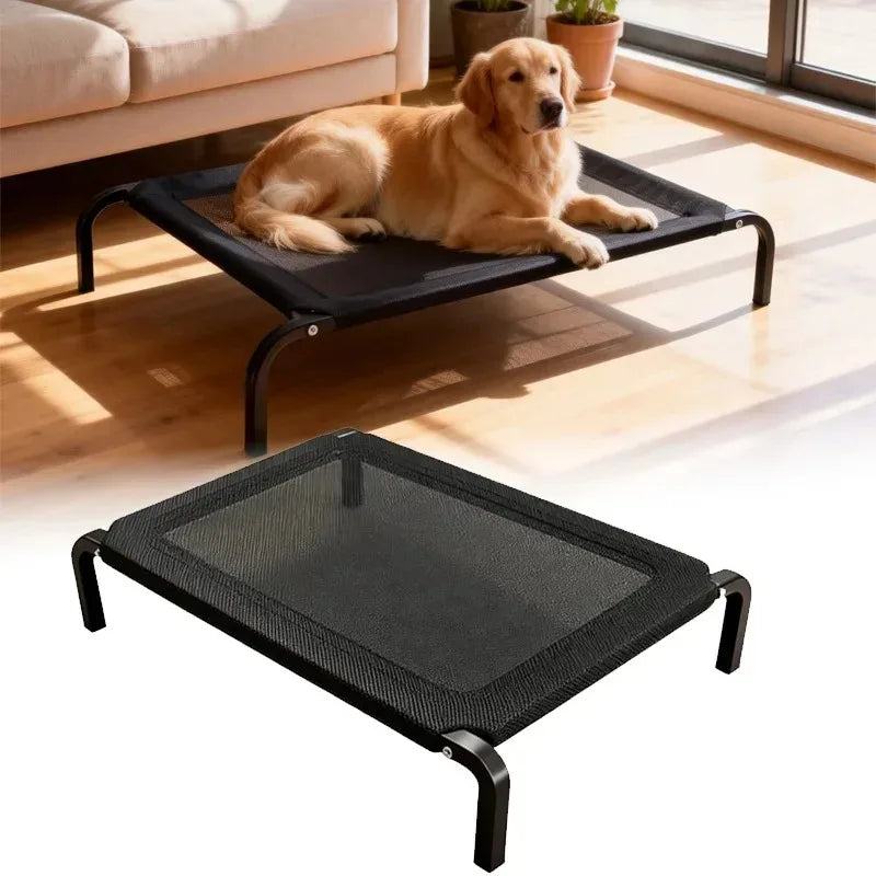 Cama Plegable para Perros con Dosel - Elevada y Ventilada