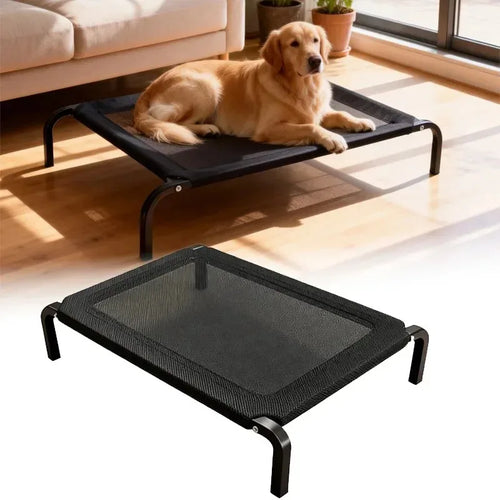 Cama Plegable para Perros con Dosel - Elevada y Ventilada